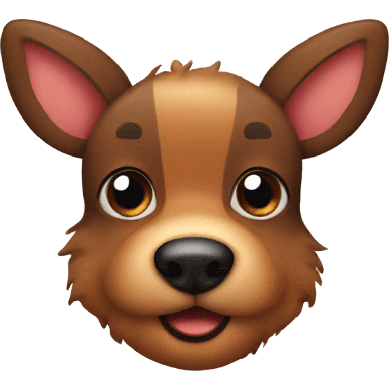 Cute Rudolph the deer face with a brown furry dog emoji