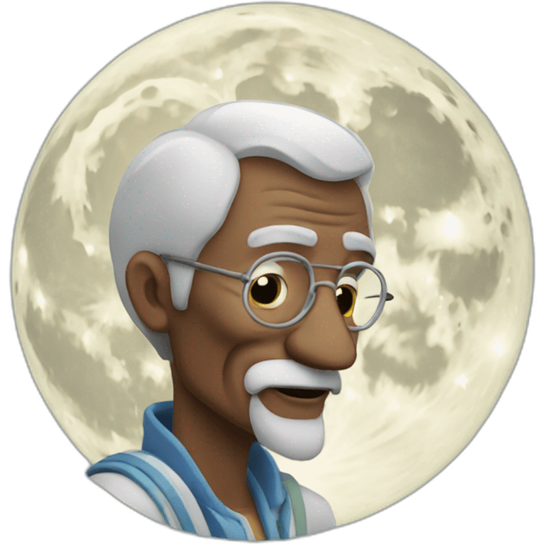 Old man under the moon emoji