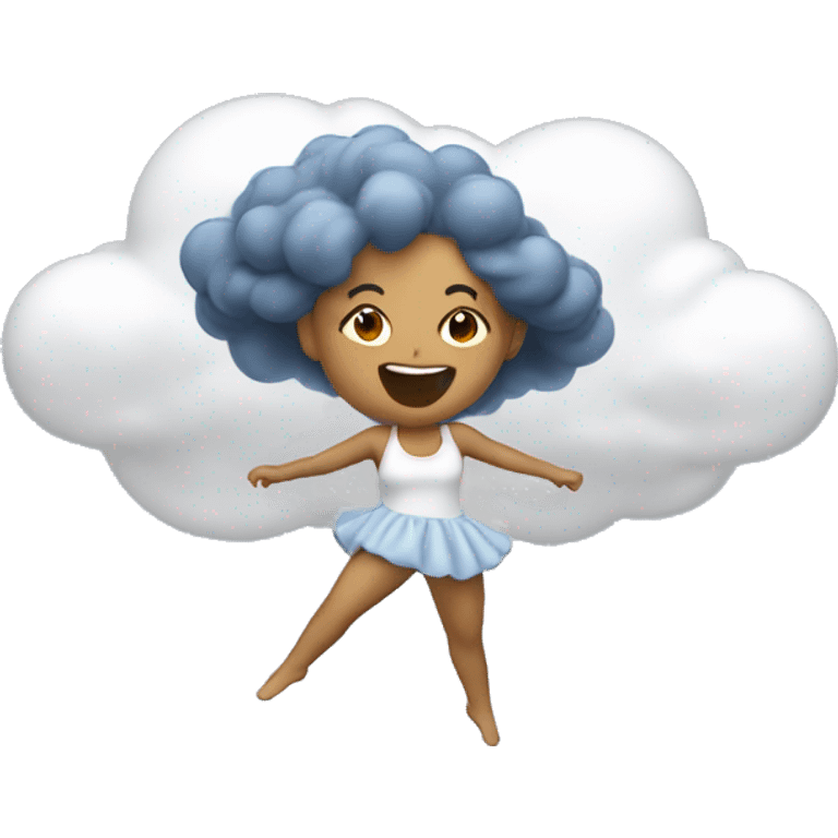 Cloud with a dancing girl on It emoji