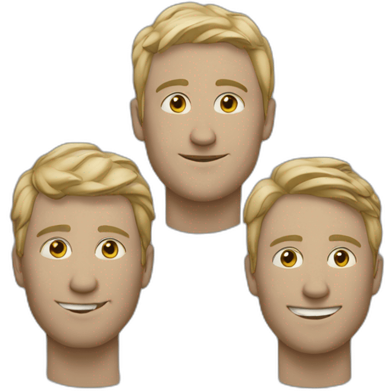 4 men connected in group show in line emoji