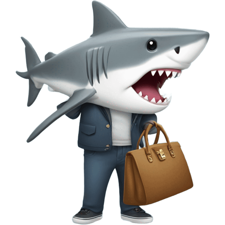 shark with a handbag emoji