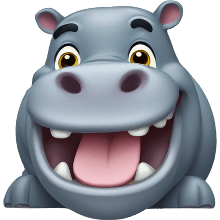 Celebrating hippopotamus  emoji