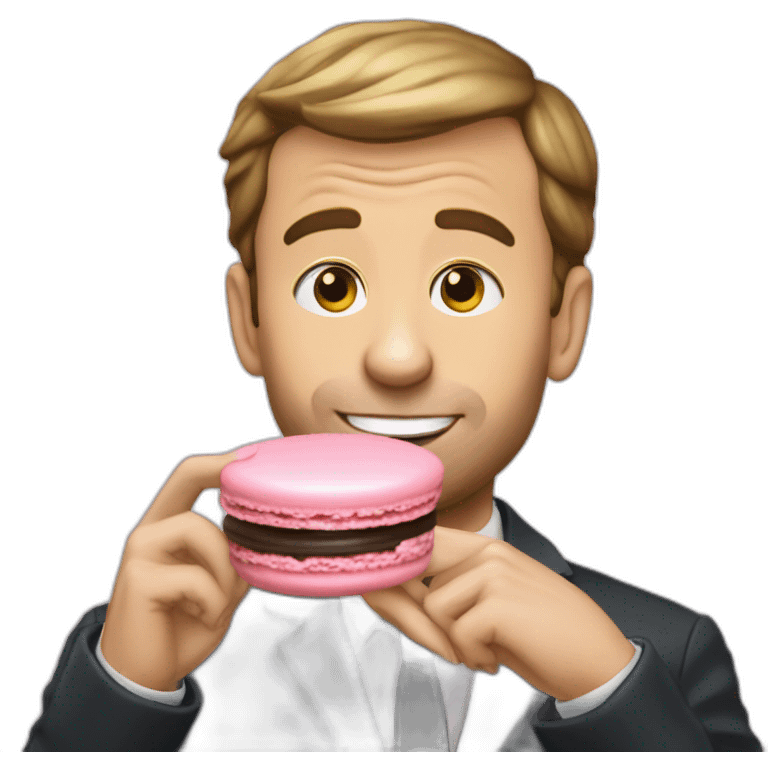 Macron eating a macaron emoji