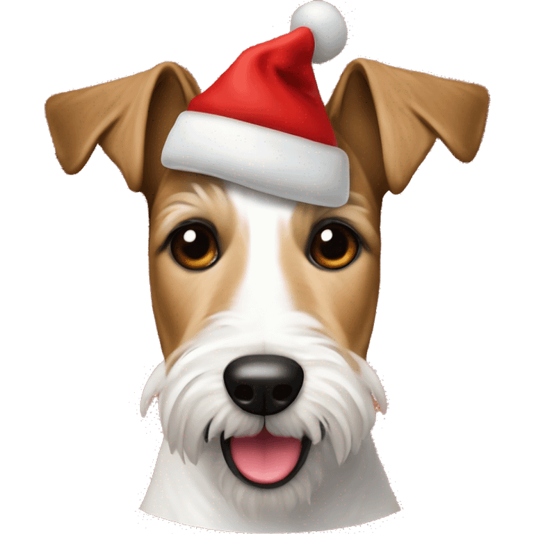 Foxterrier mit weihnachtmütze emoji