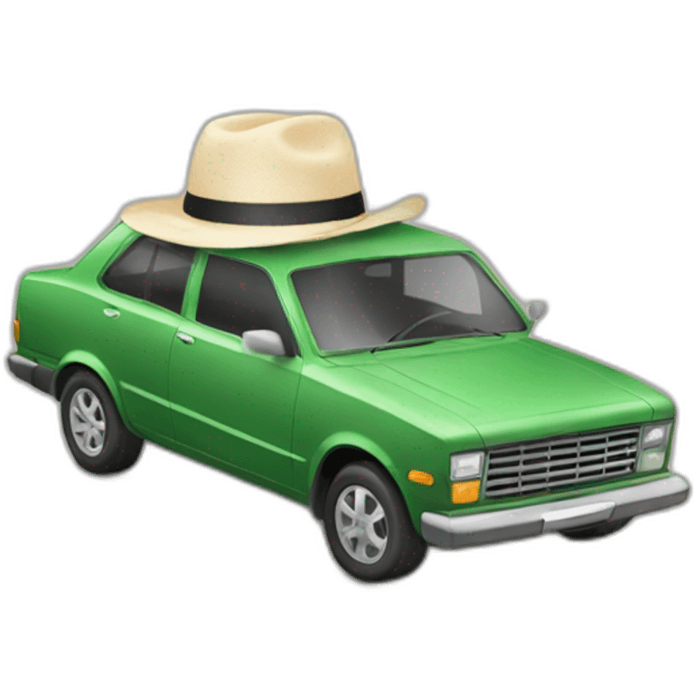 Car with hat emoji