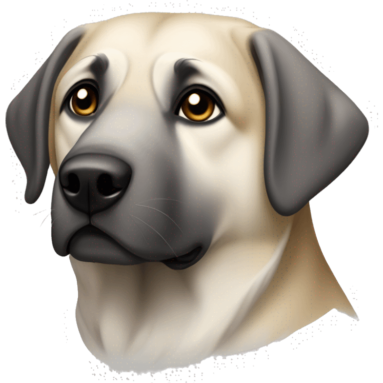 anatolian shepherd that is old, tan black and grey emoji