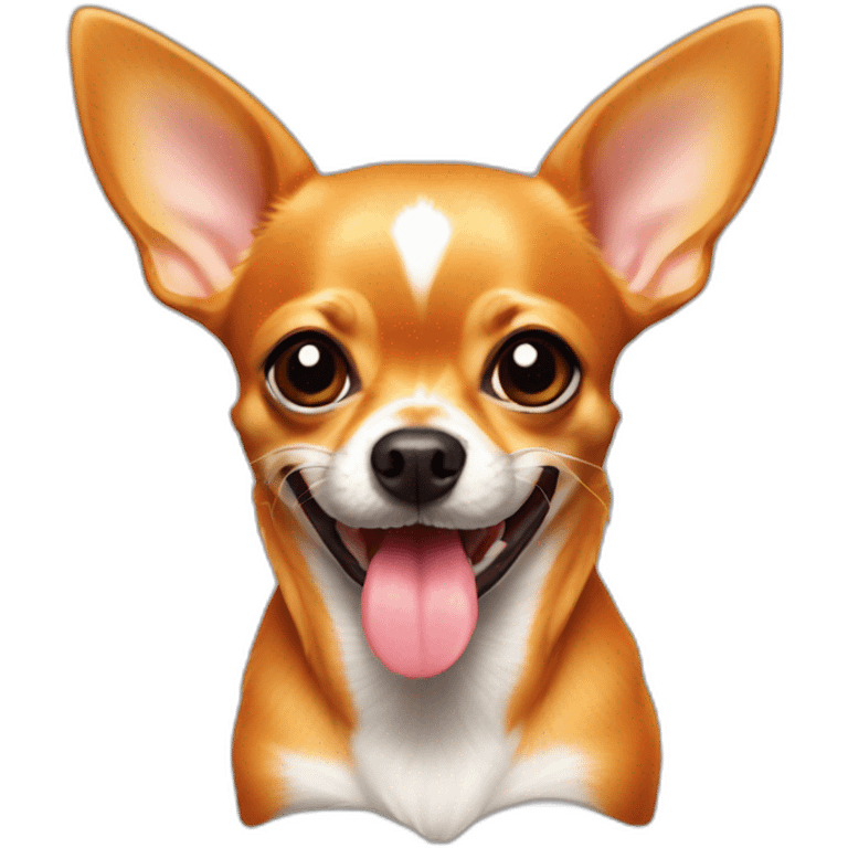 chihuahua orange with tongue emoji