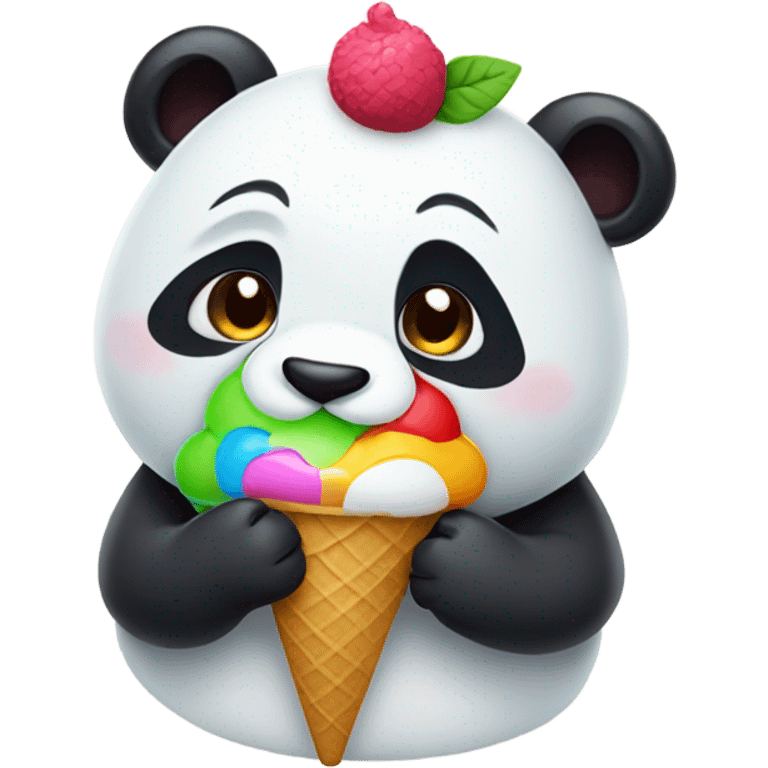 Panda eating ice cream emoji