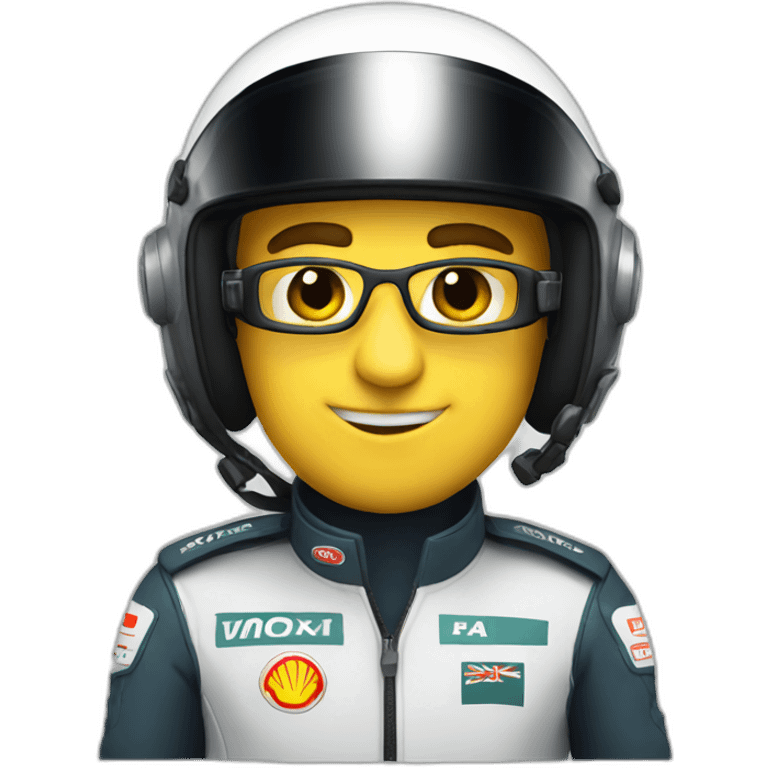 F1 pilot with helmet emoji