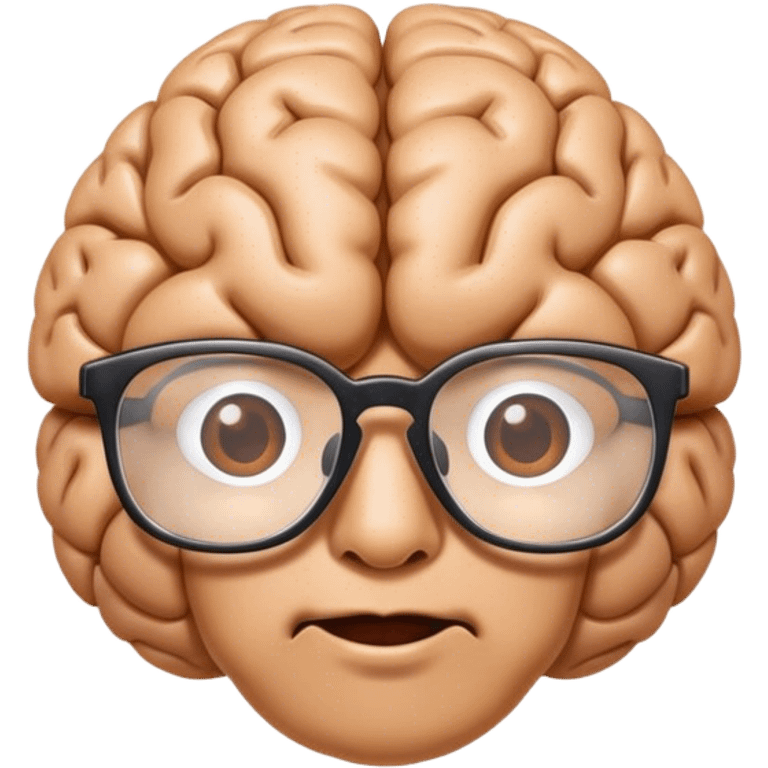 brain wearing glasses  emoji