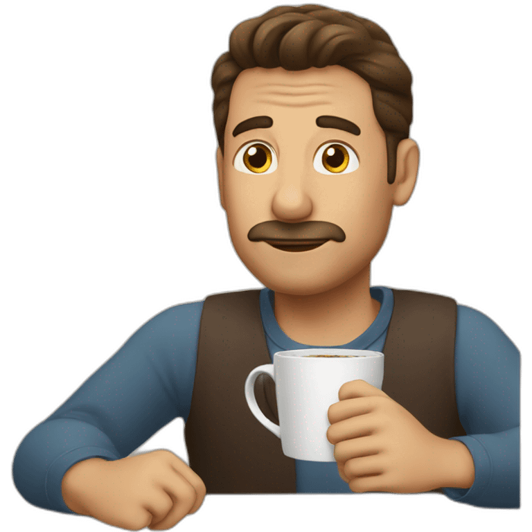 man drinks coffe emoji