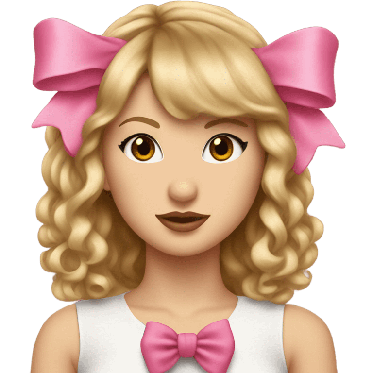 Taylor swift with a pink bow on her head emoji