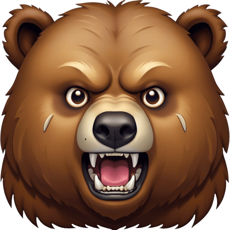 rough grizzly bear with a big nasty scar across his face, violent emoji