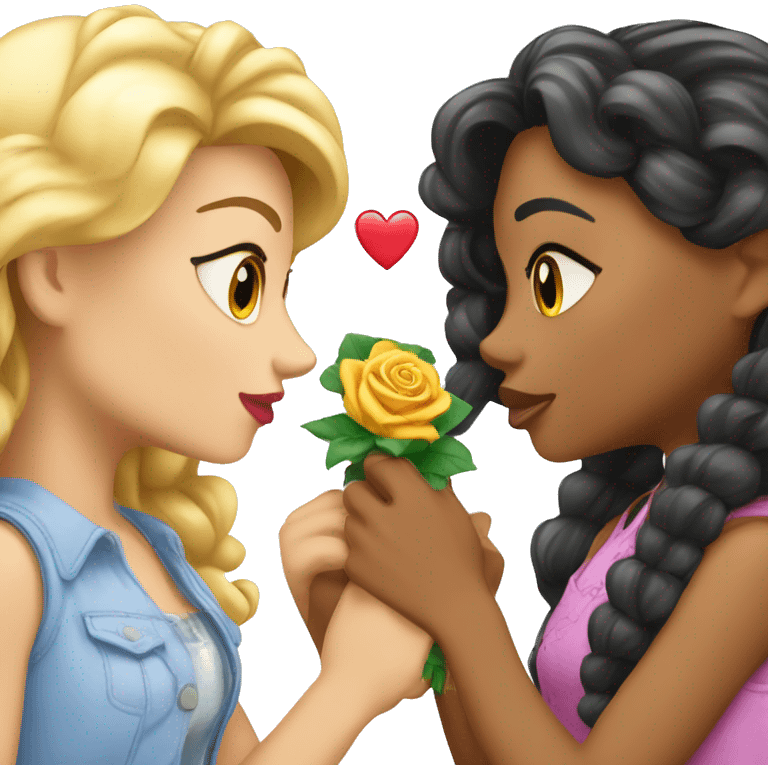 Rosa and bella kissing toys emoji