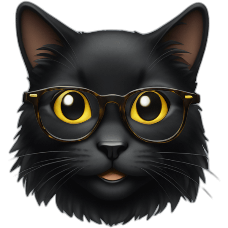 smilling-black-cat-with-glasses emoji