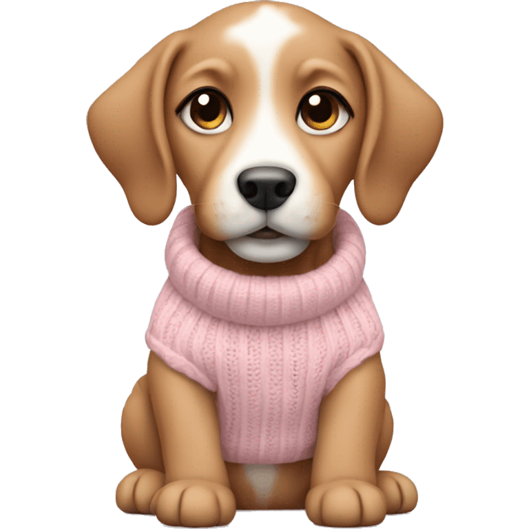 Cute puppy with light pink sweater emoji