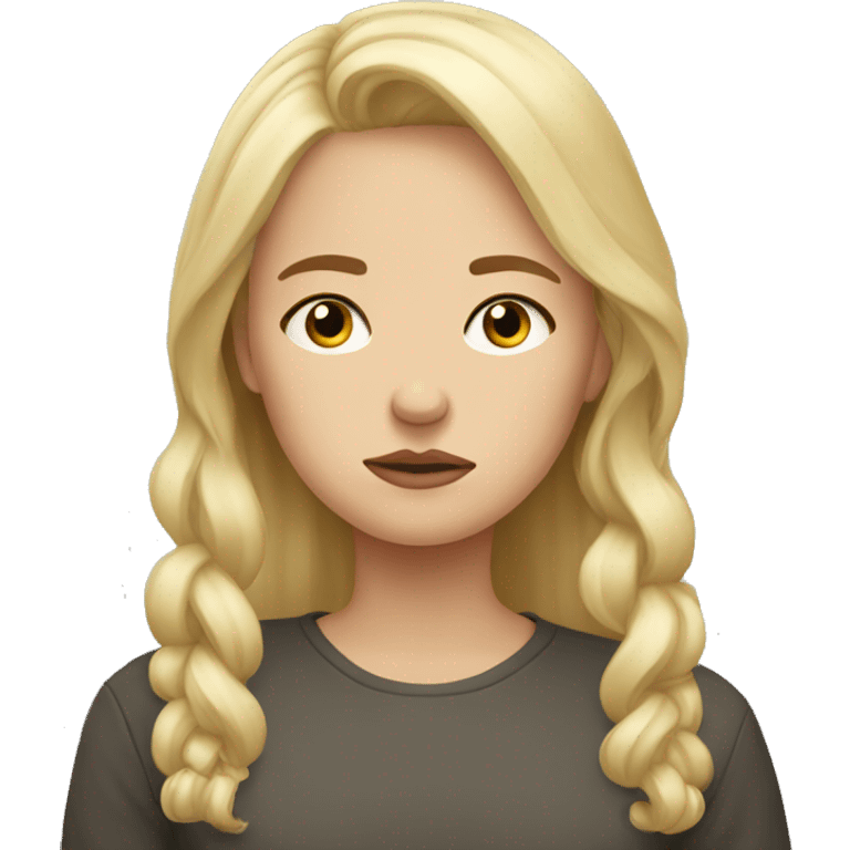 Russian girl with blonde hair and she very sad emoji