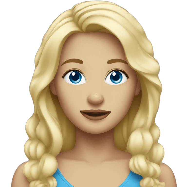 Blonde women with blue eyes emoji