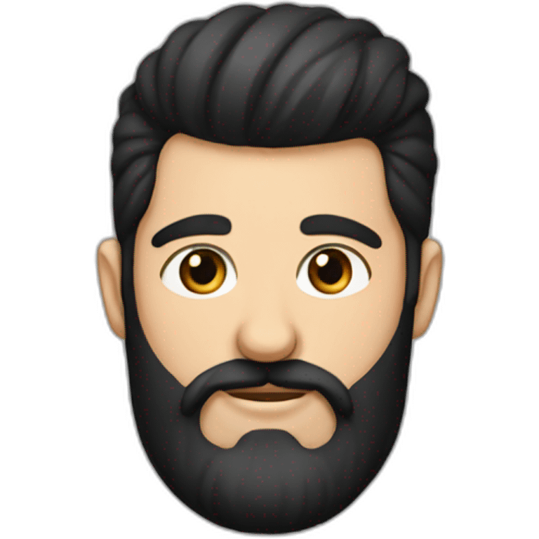 French man with a black top knot and black beard emoji