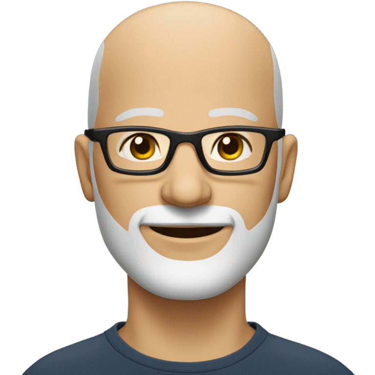 bald man with beard in glasses portrait emoji