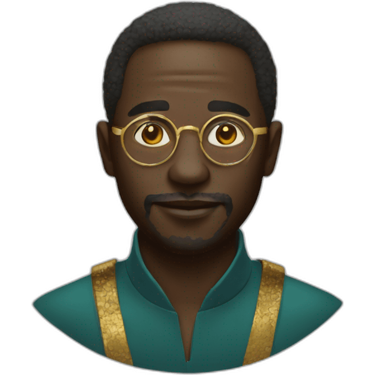 African  man in round gold glasses emoji