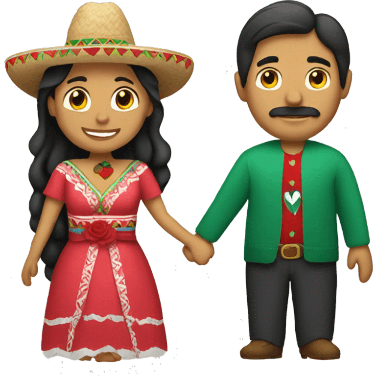 mexican man with holding hands with a woman emoji