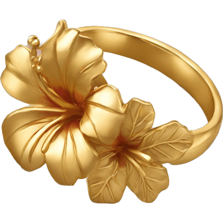 gold hibiscus ring emoji