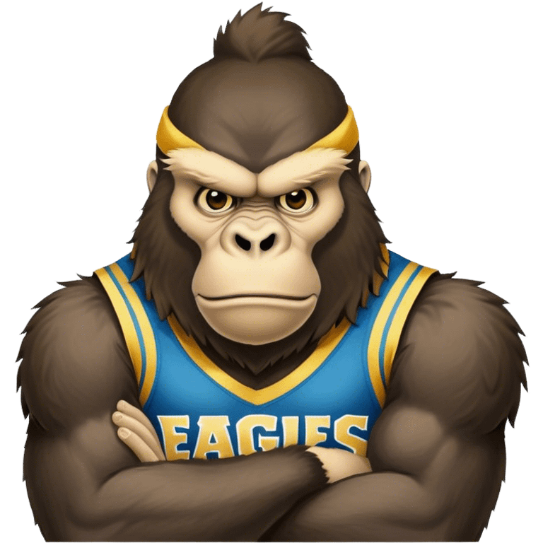 king kong  wearing eagles sleeveless jersey blue and yellow  emoji