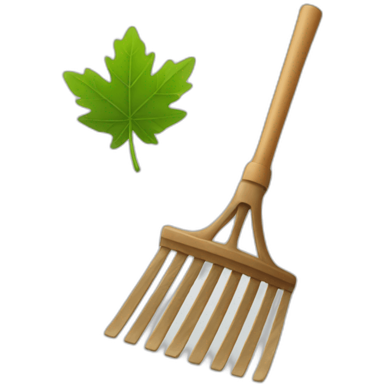 Rake with leaves emoji