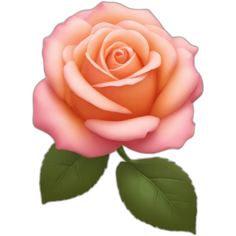 Pink rose with peach emoji