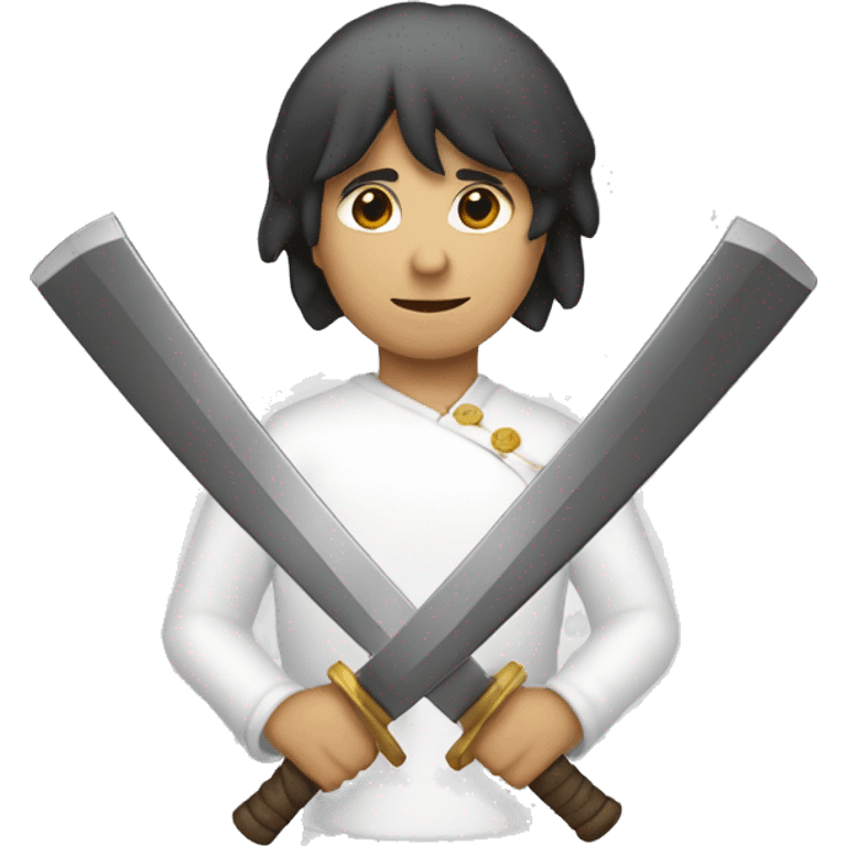 Un ado avec un katana avec des éclairs  emoji