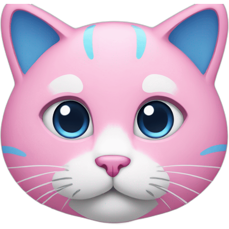 Blue and pink cat emoji