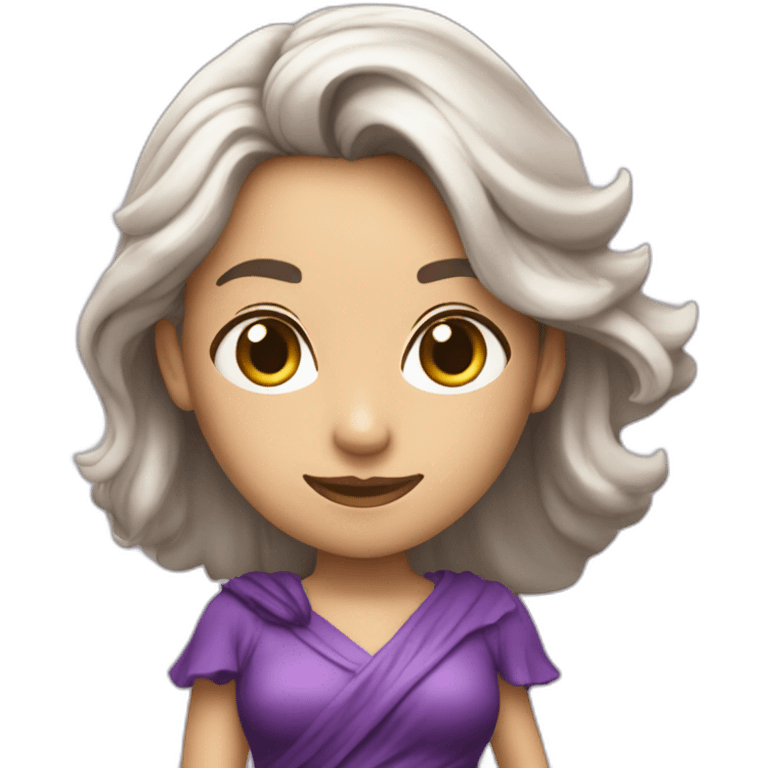 Diana con un dardo en morado  emoji