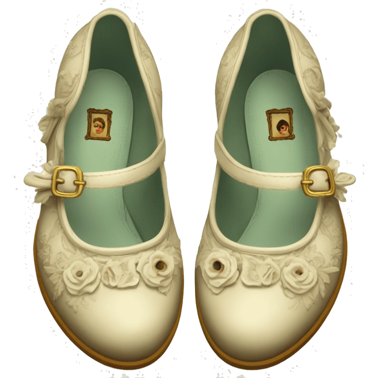 vintage rococo mary jane shoes emoji