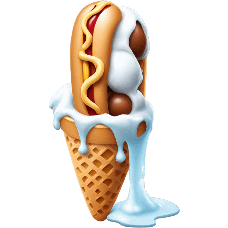 Hot dog in ice cream emoji