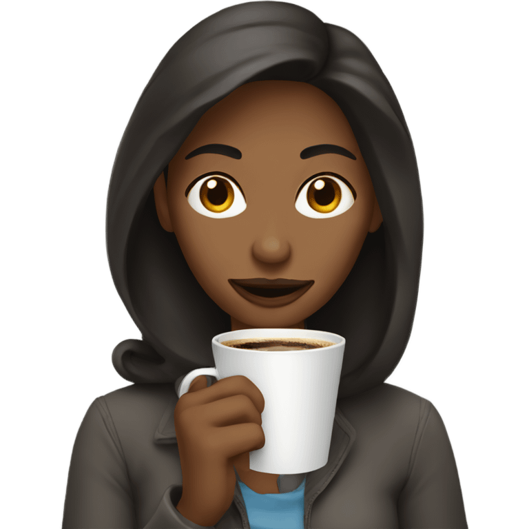 Woman drinking coffe  emoji