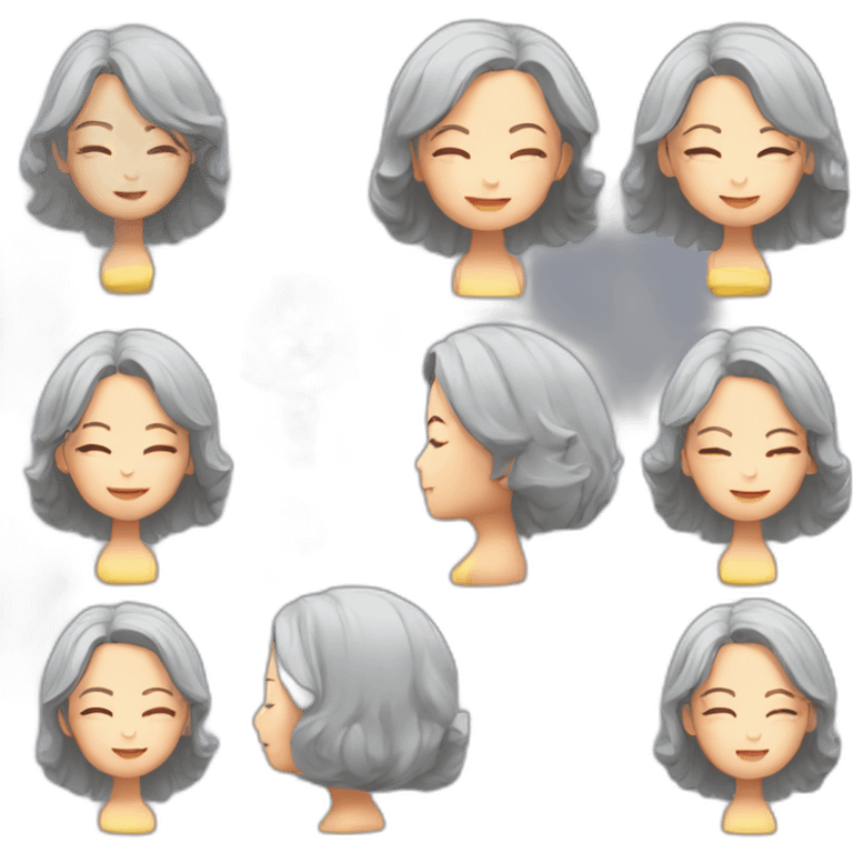 Chinese lady grey hair yoga stand post emoji