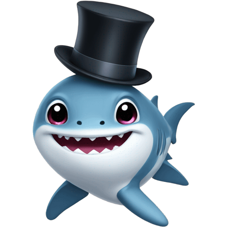 Baby shark with a top hat  emoji