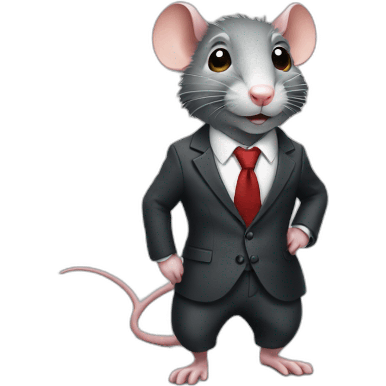 a rat wearing a suit emoji