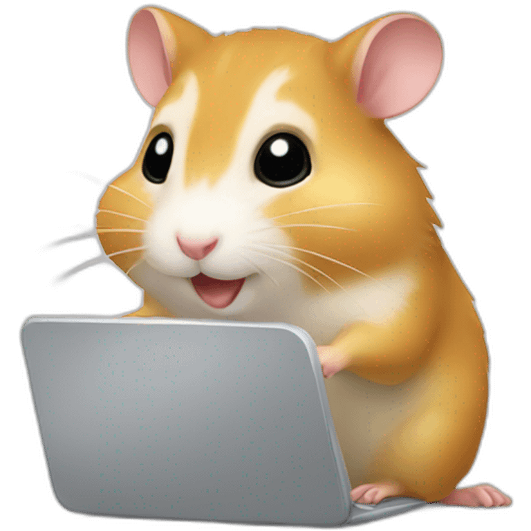 hamster working on laptop emoji