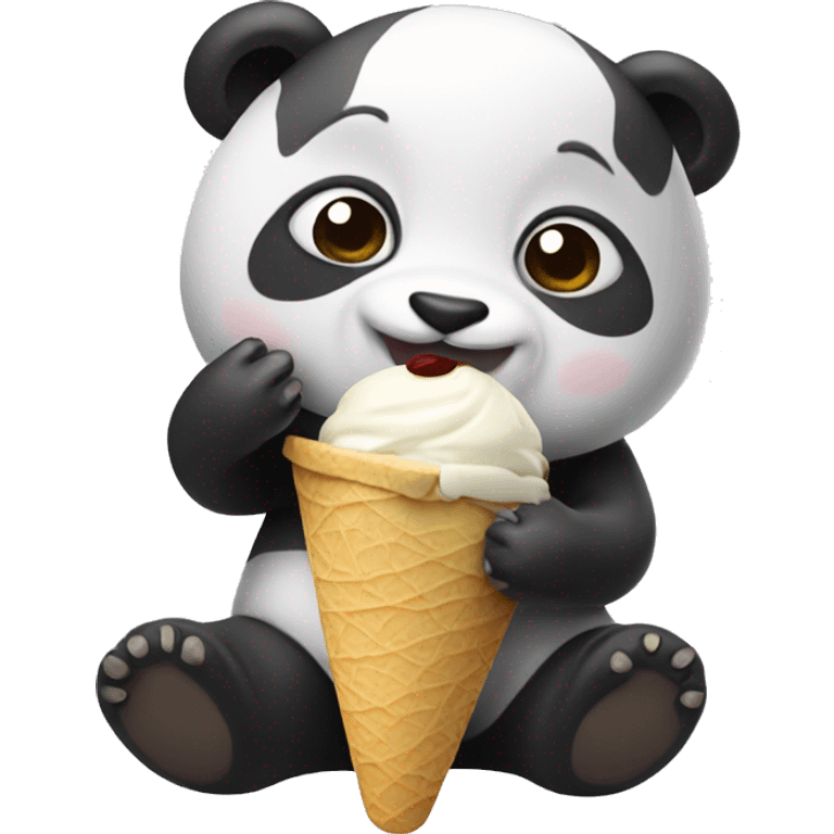 Panda eating ice cream emoji