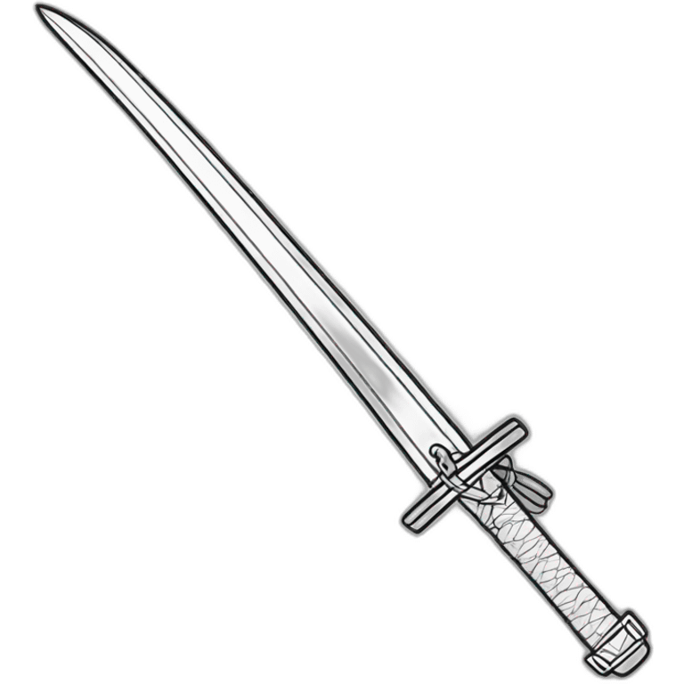 JAPANESE SWORD line art emoji