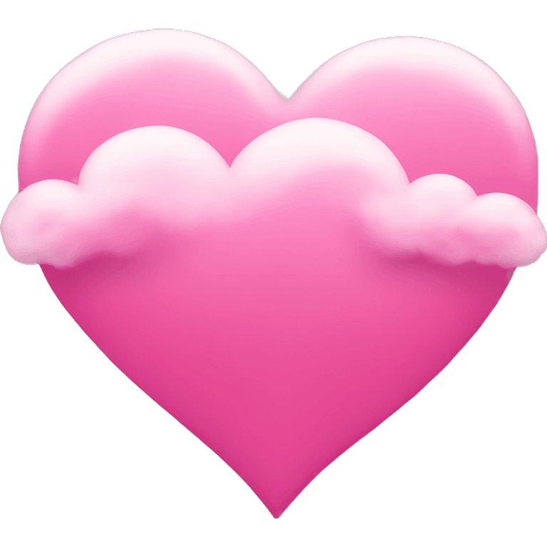 A pink heart with pink clouds  emoji