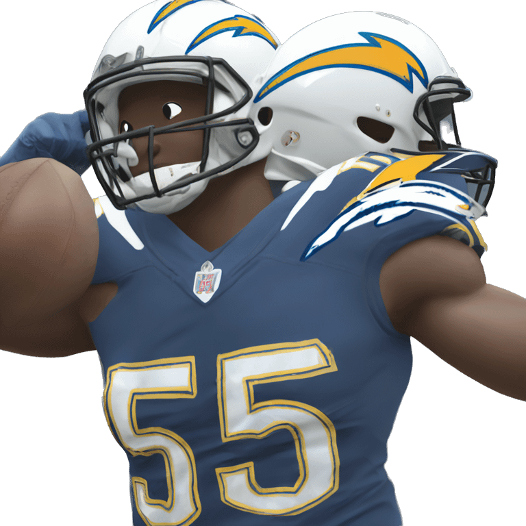 Chargers football player with number 55 on front of jersey  emoji