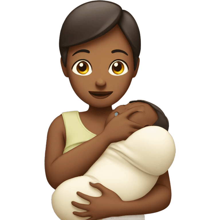 Woman holding baby emoji