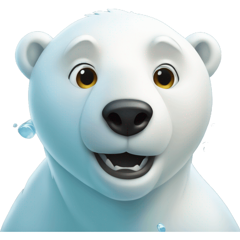 swimming polar bear emoji