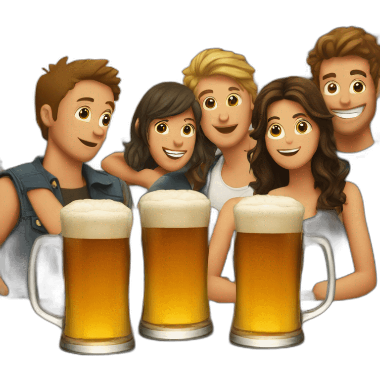 Beer and group of friends in pub emoji