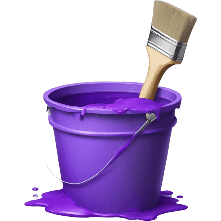 bucket of violet paint with a brush in it emoji