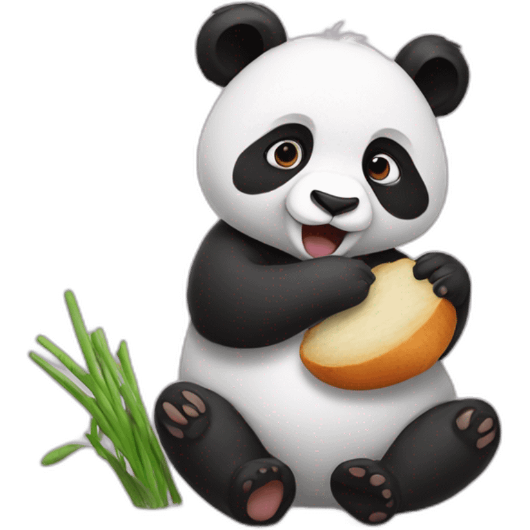 Panda eating rabbit emoji