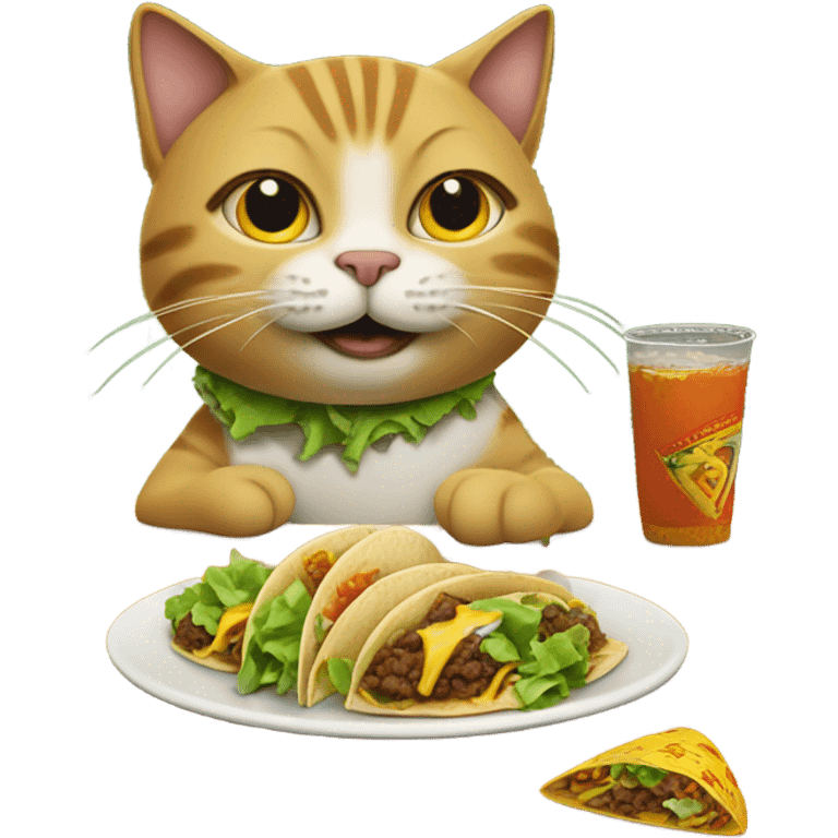 Cat eating tacos emoji